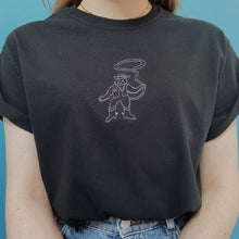 Load image into Gallery viewer, *mistake* embroidered cowboy cat t-shirt
