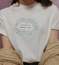 Load image into Gallery viewer, embroidered taylor swift 'ivy' song lyric illustration t-shirt