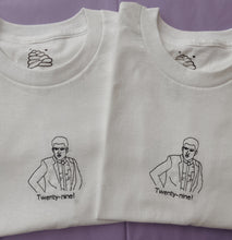 Load image into Gallery viewer, embroidered schmidt new girl quote t-shirt
