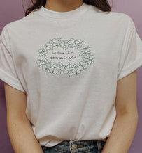 Load image into Gallery viewer, embroidered taylor swift 'ivy' song lyric illustration t-shirt
