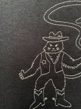 Load image into Gallery viewer, *mistake* embroidered cowboy cat t-shirt