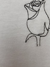 Load image into Gallery viewer, *mistake* embroidered rose t-shirt with sleeve embroidery