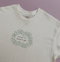 Load image into Gallery viewer, embroidered taylor swift 'ivy' song lyric illustration t-shirt