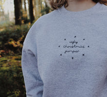Load image into Gallery viewer, sparkly black and grey ugly christmas jumper