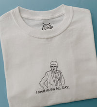 Load image into Gallery viewer, embroidered schmidt new girl quote t-shirt