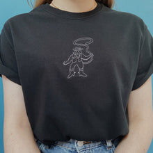 Load image into Gallery viewer, embroidered cowboy cat t-shirt