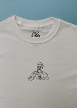 Load image into Gallery viewer, embroidered chris 'parks and recreation' scene t-shirt