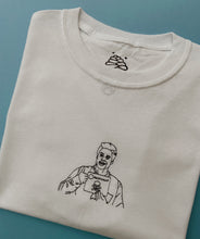 Load image into Gallery viewer, embroidered chris 'parks and recreation' scene t-shirt