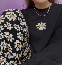 Load image into Gallery viewer, embroidered daisy crew neck jumper