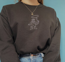 Load image into Gallery viewer, embroidered cowboy cat crew neck jumper
