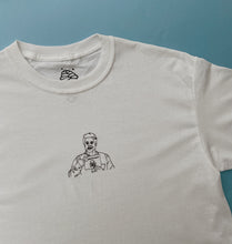 Load image into Gallery viewer, embroidered chris 'parks and recreation' scene t-shirt