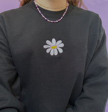 Load image into Gallery viewer, embroidered daisy crew neck jumper