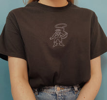 Load image into Gallery viewer, embroidered cowboy cat t-shirt