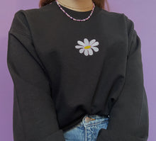 Load image into Gallery viewer, embroidered daisy crew neck jumper