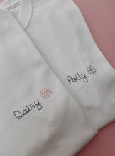 Load image into Gallery viewer, personalised name and symbol embroidered t-shirt