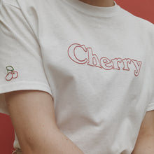 Load image into Gallery viewer, embroidered cherry t-shirt