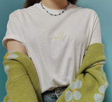 Load image into Gallery viewer, embroidered white daffodil t-shirt