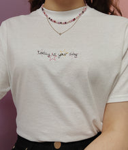 Load image into Gallery viewer, embroidered 'today is your day' t-shirt
