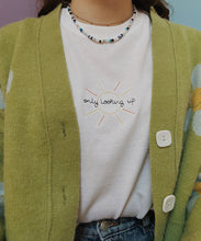 Load image into Gallery viewer, embroidered 'only looking up' t-shirt