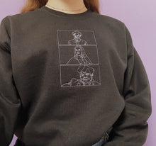 Load image into Gallery viewer, embroidered 'parks and recreation' snake juice scene crew neck jumper