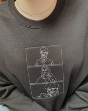 Load image into Gallery viewer, embroidered 'parks and recreation' snake juice scene crew neck jumper