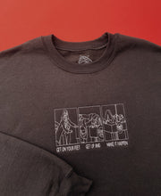Load image into Gallery viewer, embroidered 'parks and recreation' get on your feet scene crew neck jumper