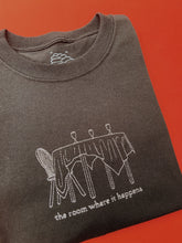 Load image into Gallery viewer, embroidered 'the room where it happens' hamilton t-shirt
