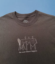 Load image into Gallery viewer, embroidered 'the room where it happens' hamilton t-shirt