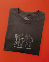Load image into Gallery viewer, embroidered 'the room where it happens' hamilton t-shirt