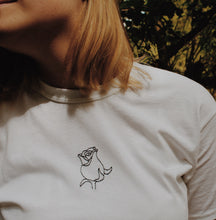 Load image into Gallery viewer, embroidered rose t-shirt