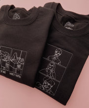 Load image into Gallery viewer, embroidered 'parks and recreation' snake juice scene crew neck jumper