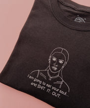 Load image into Gallery viewer, embroidered jennifer's body pool fight scene quote t-shirt