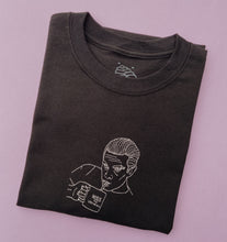 Load image into Gallery viewer, embroidered spike 'kiss the librarian' buffy the vampire slayer scene t-shirt
