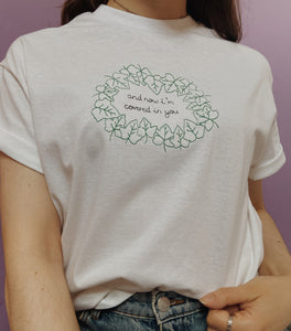 embroidered taylor swift 'ivy' song lyric illustration t-shirt