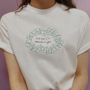 embroidered taylor swift 'ivy' song lyric illustration t-shirt