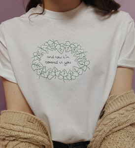 embroidered taylor swift 'ivy' song lyric illustration t-shirt