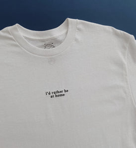 custom 'i'd rather be...' embroidered t-shirt