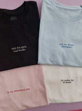 Load image into Gallery viewer, custom &#39;i&#39;d rather be...&#39; embroidered t-shirt
