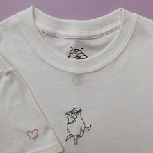 Load image into Gallery viewer, *mistake* embroidered rose t-shirt with sleeve embroidery
