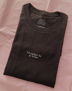 custom 'i'd rather be...' embroidered t-shirt