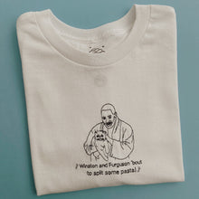 Load image into Gallery viewer, embroidered winston and furguson new girl quote t-shirt
