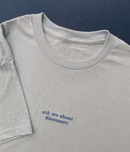 custom 'ask me about...' embroidered t-shirt