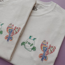 Load image into Gallery viewer, custom children&#39;s drawing embroidered t-shirt
