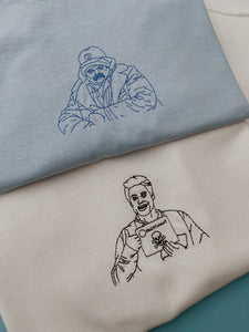 embroidered chris 'parks and recreation' scene t-shirt