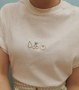 embroidered fruit medley t-shirt