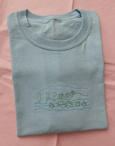 custom children's drawing embroidered t-shirt