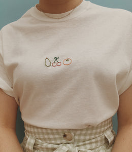 embroidered fruit medley t-shirt