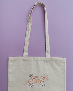 embroidered 'shit' tote bag