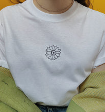 Load image into Gallery viewer, embroidered sunflower t-shirt
