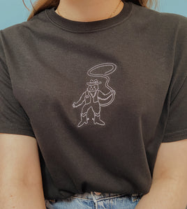 embroidered cowboy cat t-shirt